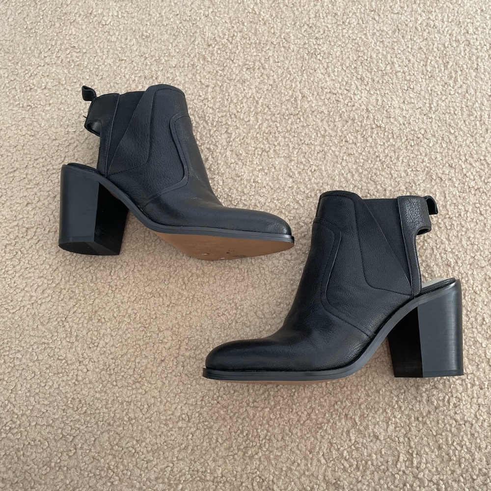 1. State Black Bootie with Open Heel